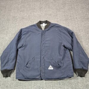 Bulwark Jacket Mens XL Blue FR Nomex Bomber Quilted Work Flame Resistant LNL2NV3